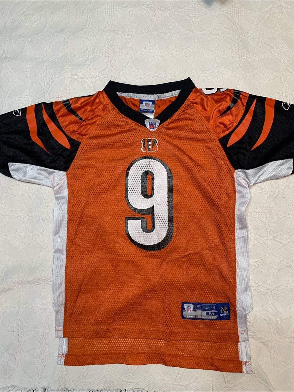 Reebok Kids' Orange and Black #9 Football Jersey
